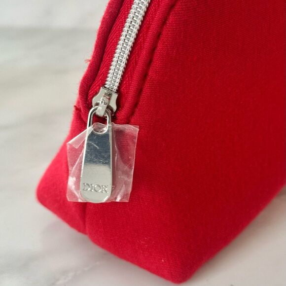 Dior Toiletry Pouch Cosmetic Zip Case, Red, New - Picture 6 of 8
